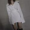 Retro Irregular Waist-Cinched Loose Shirt Dress – Niche European & American Design