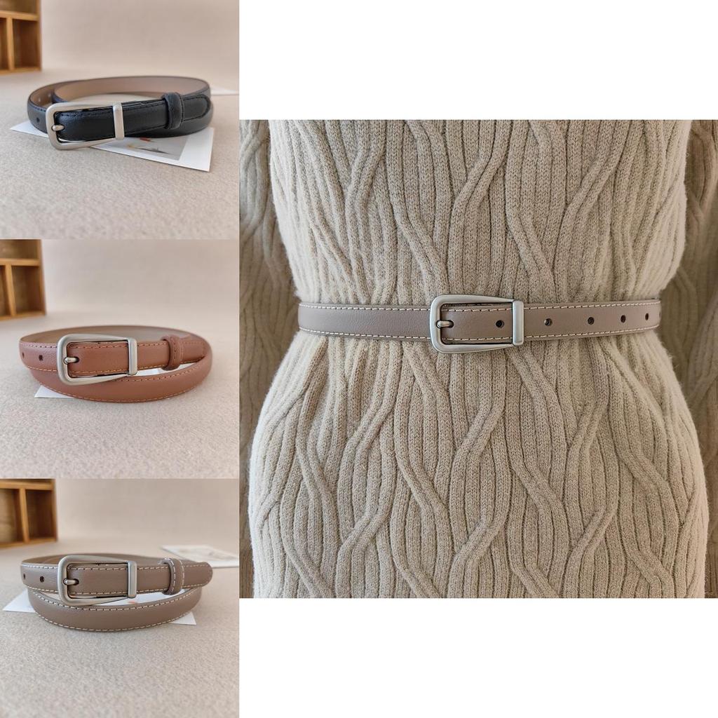 Fashionable Twolayer Leather Waist Belt For Women With Durable Alloy Buckle For Daily Use