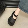 Women's Summer Closed-Toe Sandals, Platform, Heel-Increasing, Woven, Openwork, Casual Roman Sandals