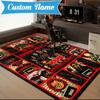 Custom Name orror characters Collage Rug for Living Room, Game Rooms, Office, Bedroom, Floor Mat Playful Design, fan gifts Christmas decor