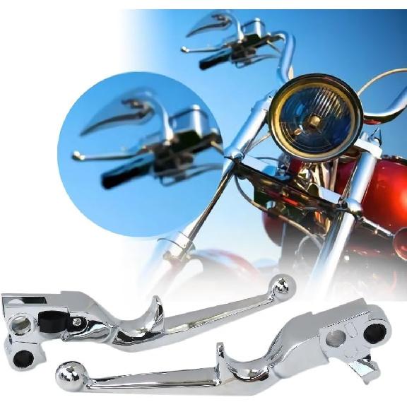 Set of 2 Brake Clutch Lever Fit for Harley-Davidson Electra Glide Ultra Classic FLHTCU 1996-2014 (Silver)