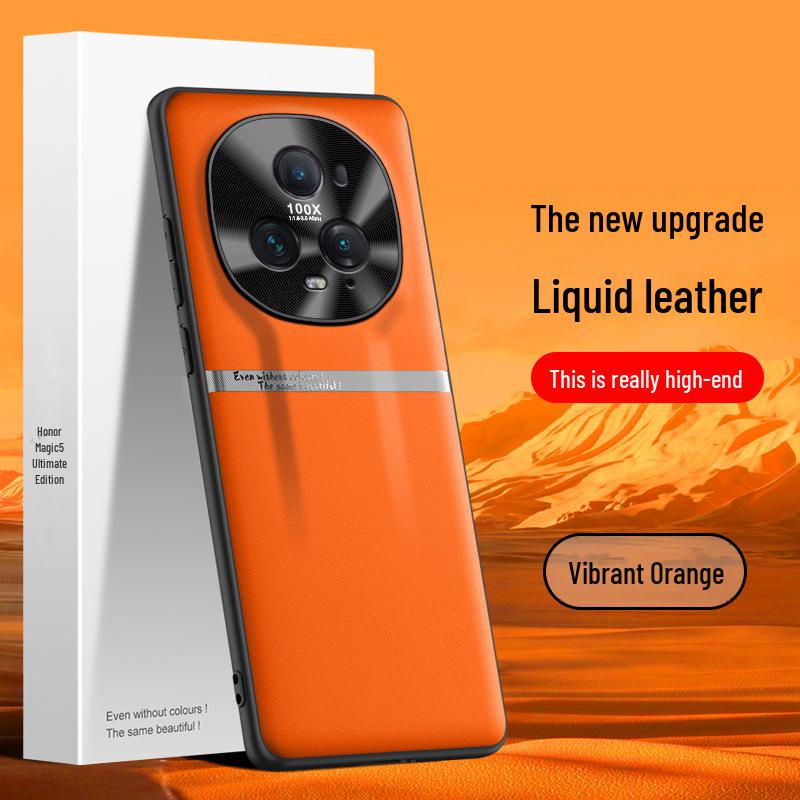 

Protective liquid leather shell for Honor Magic5 Ultimate Edition phone, anti-fall design, ships as one piece. Honor Magic5 Ultimate Edition