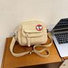 Canvas bag women's messenger bag 2025 new, trendy literary and versatile cute shoulder bag small bag