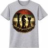 Chess Pieces King Knight Rook Vintage Crown Of Thorns Retro Game Graphic T-Shirt