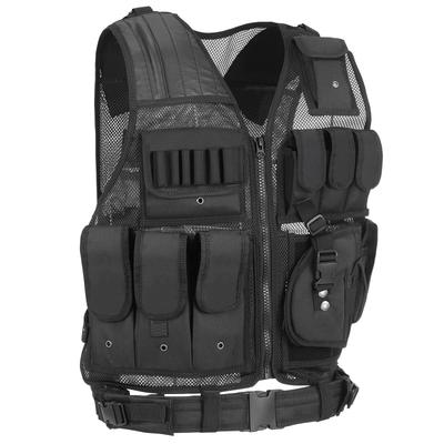 TOMSHOO Taktická vesta s více kapsami Prodyšná bojová vesta Outdoorová vojenská vesta pro Airsoft Army na Lov Kempování Turistiku