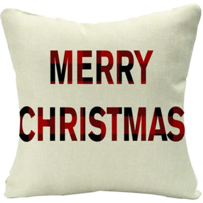 New Christmas Pillowcase Cushion Car Waist Protector Bedside Pillowcase Christmas Linen Pillowcase