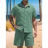 Men’s Shirt, Casual Loose-fit Short-sleeved Top and Shorts Beach Set