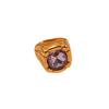 Stainless Steel Square Crystal Ring Zircon Exaggerated Ring  Gift for Girlfriend