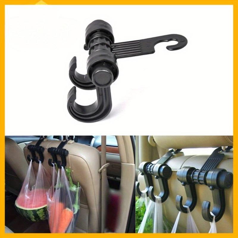 Universal Multi-functional Car Seat Back Double Hook 360-degree Rotating Accessory, Durable Vehicle Organizing Tool