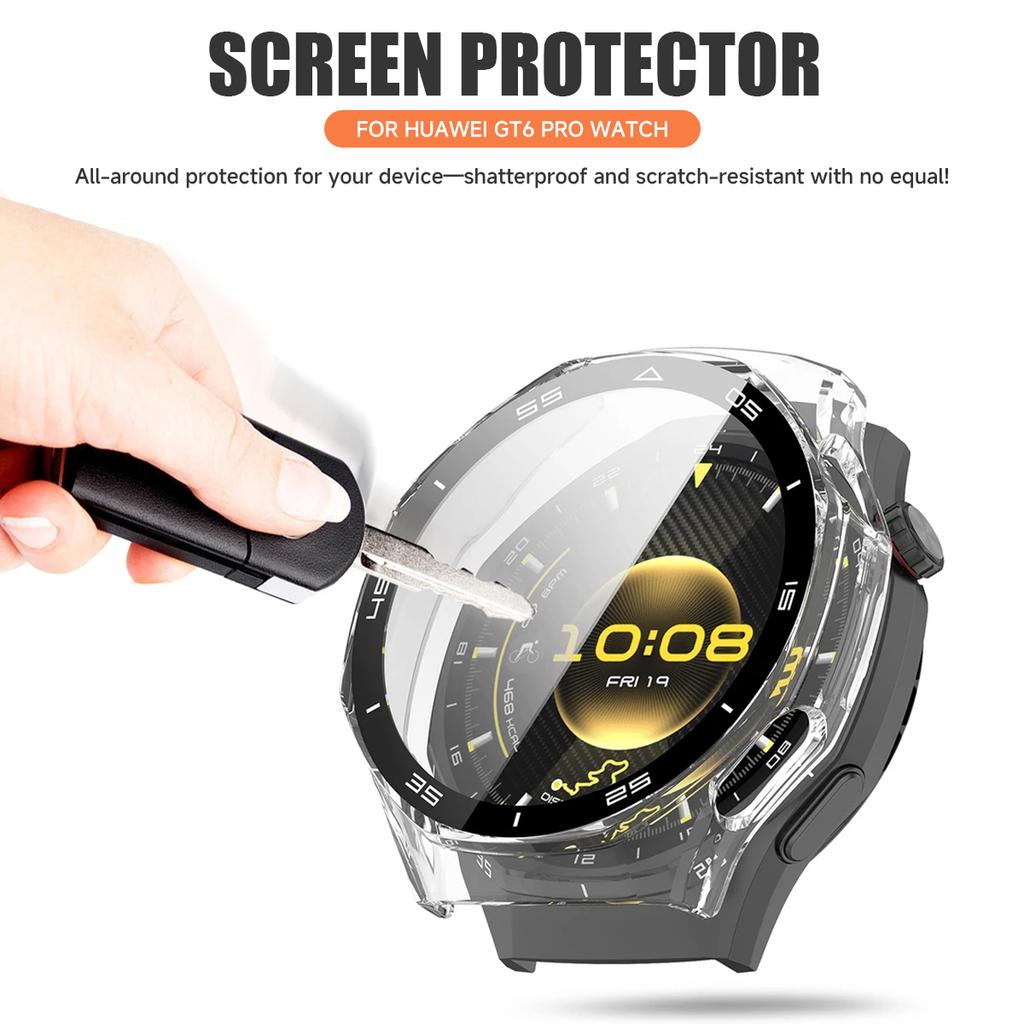 Tempered Glass Case for Huawei Watch GT6Pro 46mm Full PC Cover Screen Protector Bumper for Watch GT6Pro Protective Accessores