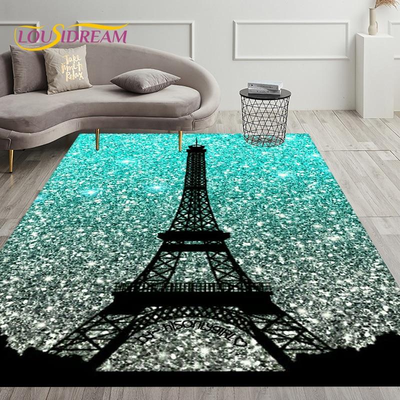 France Paris Eiffel Tower Art Area Rug,Carpet Rug for Living Room Bedroom Decoration,Kids Play Crawling Soft Non-slip Floor Mats