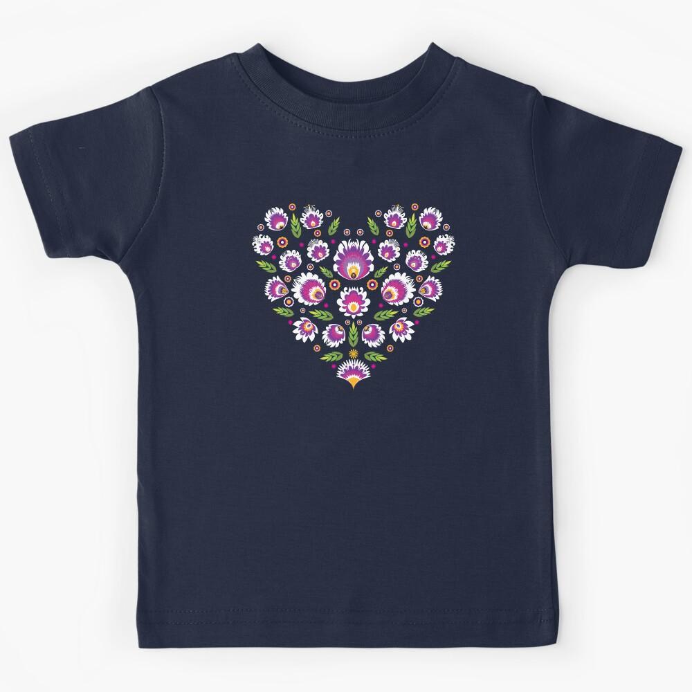 Folk Heart (white / purple) Kids T-Shirt 150
