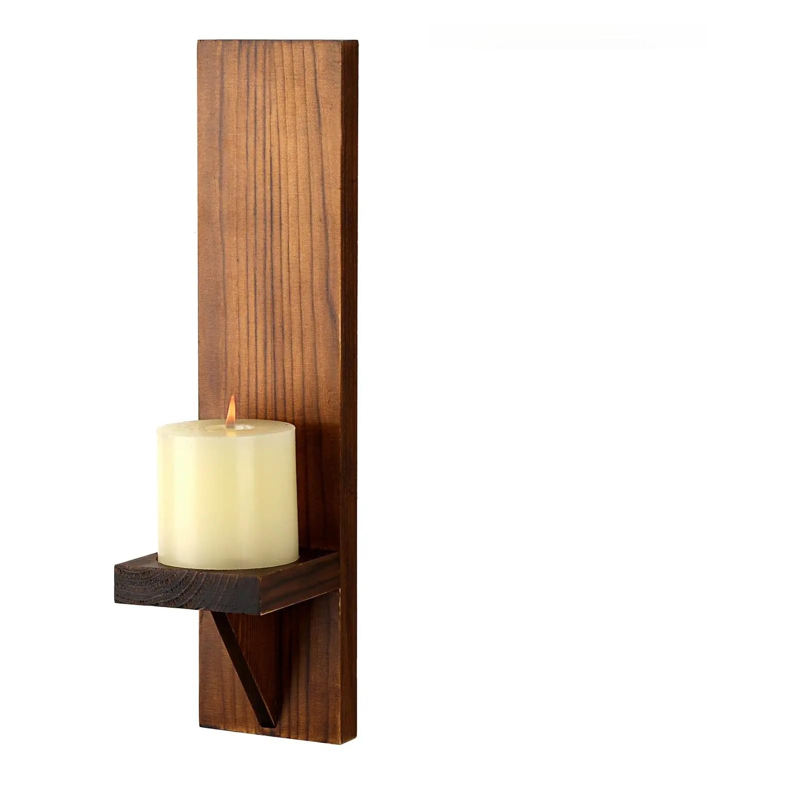 

Wooden Wall-mounted Vase Decoration Stand, Retro Corridor Atmosphere, Candle Wall Stand, Home Wall Decoration Stand
