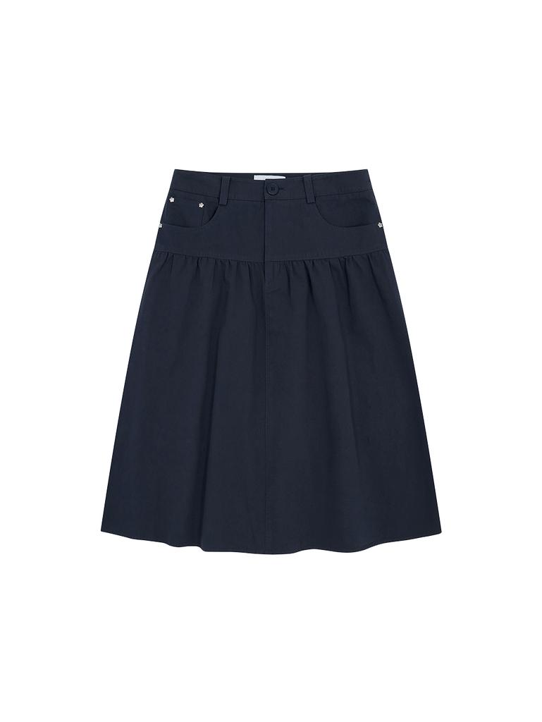 TUOMIO Washed Belt Bag Skirt [Navy]