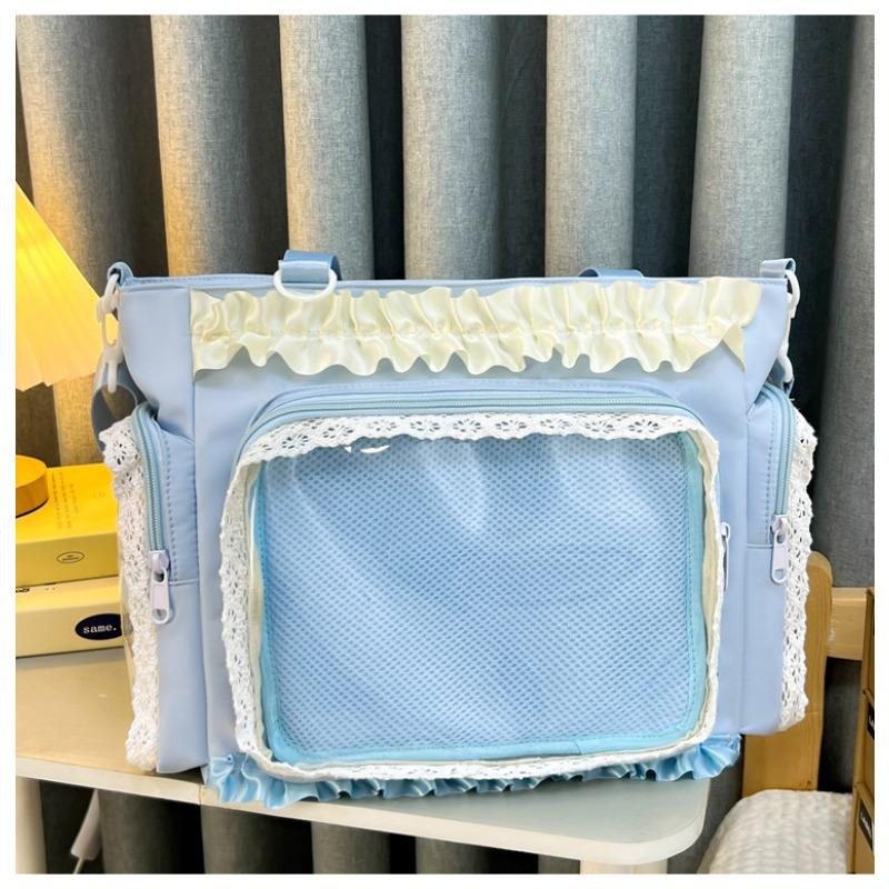 New Japanese high-value, fresh and sweet candy-colored transparent pain bag, girl light and large-capacity messenger bag