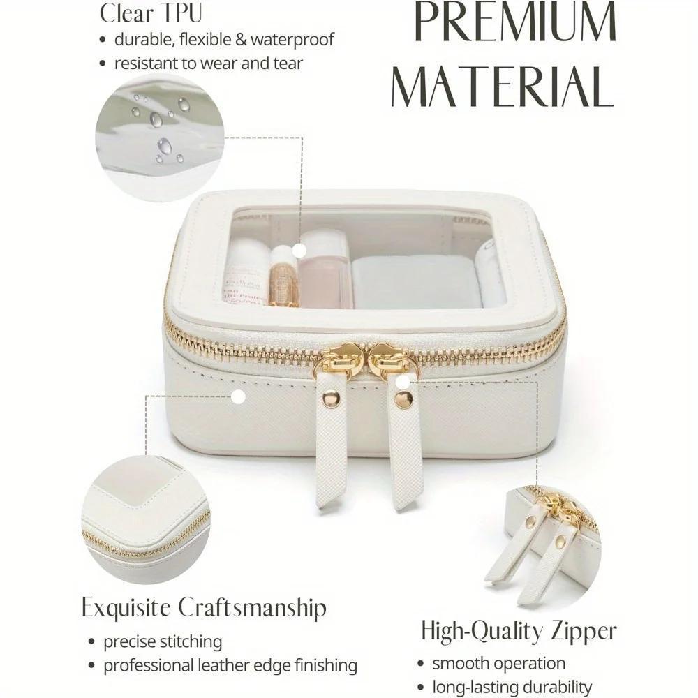 Liten kosmetikapåse för handväska Mini smink för söt genomskinlig påse Reseorganisatörsfodral för necessär Vattentät Fyrkantig påse Dragkedja