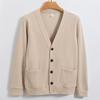 Ανδρικό Ζακέτα Πουλόβερ V-neck Jacket Βαμβάκι Μακρύινο από Σιντζιάνγκ Χαλαρό Καθημερινό Χωρίς Σίδερο