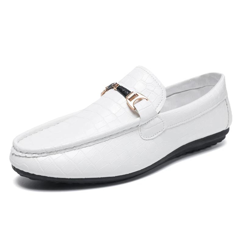 Fashion Genuine Leather Luxury Brand Men Loafers Men Casual Shoes Italian Moccasins Breathable Slip On Men Driving Shoes Chaussure Homme