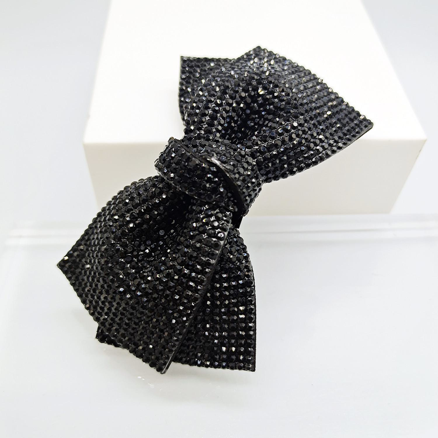 

Заколка-бантик со стразами: Блестящая корейская заколка для волос, элегантный головной убор для знаменитостей.