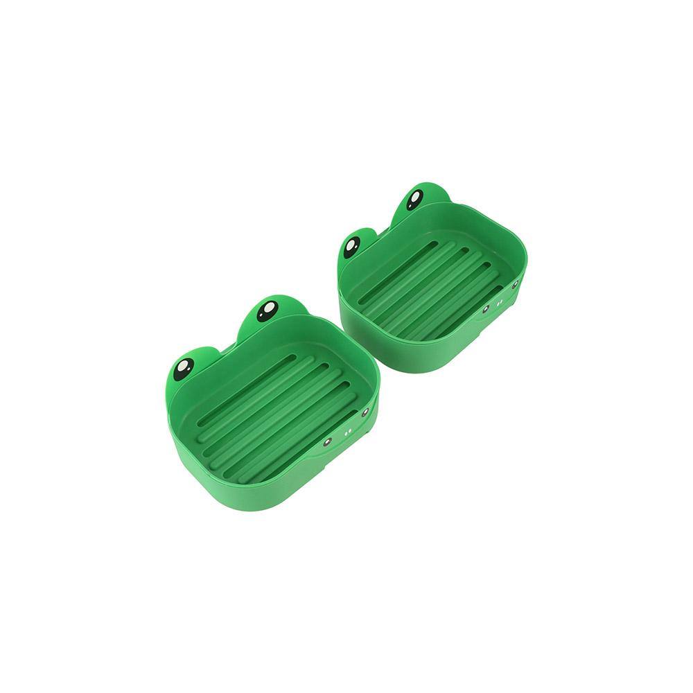 Cute Frog Design Soap Dish Wall Mounted Soap Tray Creative Drain Soap Storage Box  Bathroom