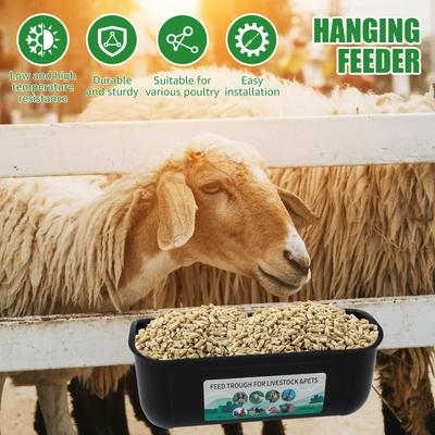 2Pcs Hanging Fence Feeder Chicken Goat Feeder Large Capacity Spill-proof Chicken Duck Goose Feed Trough for Automatic Feeding