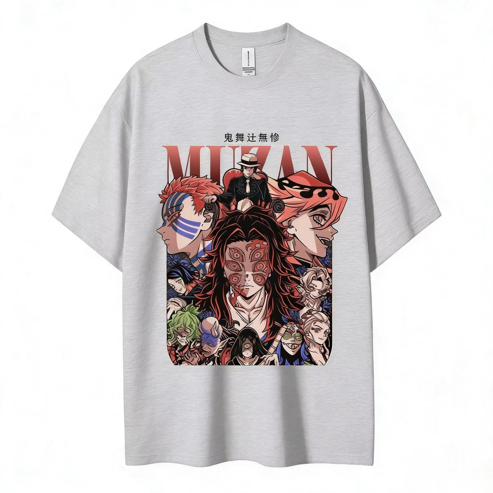 

Anime T Shirt Unisex Women Demon Slayer Muzan Kibutsuji Graphic Tee 2026 Summer Cotton Short Sleeve Casual Tops Streetwear 4XL