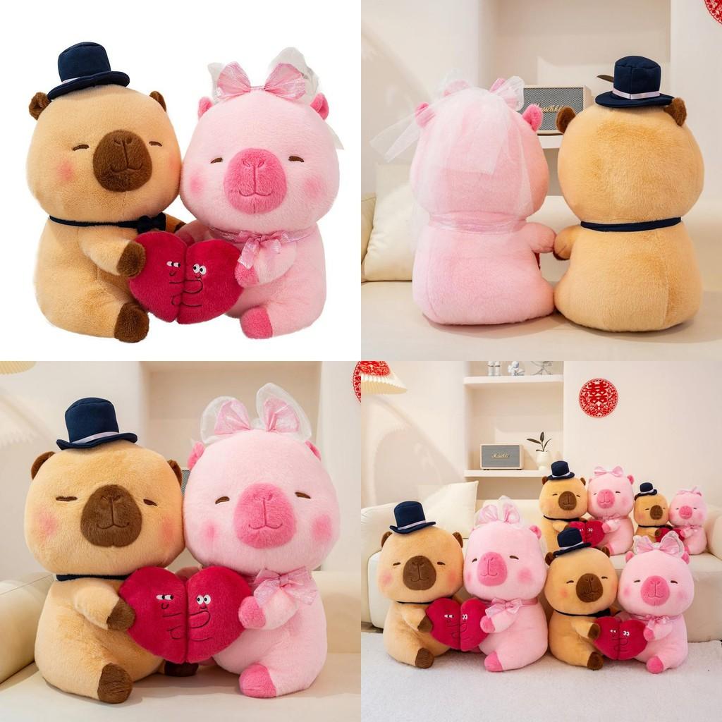 Capybara Plush Toy With Magnetic Companion Ultra Soft Stuffed For Decor Room