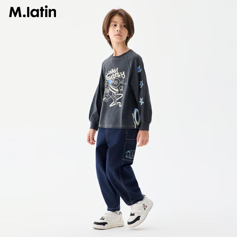 M.Latin Kids' Retro Print Long-Sleeve Cotton T-Shirt