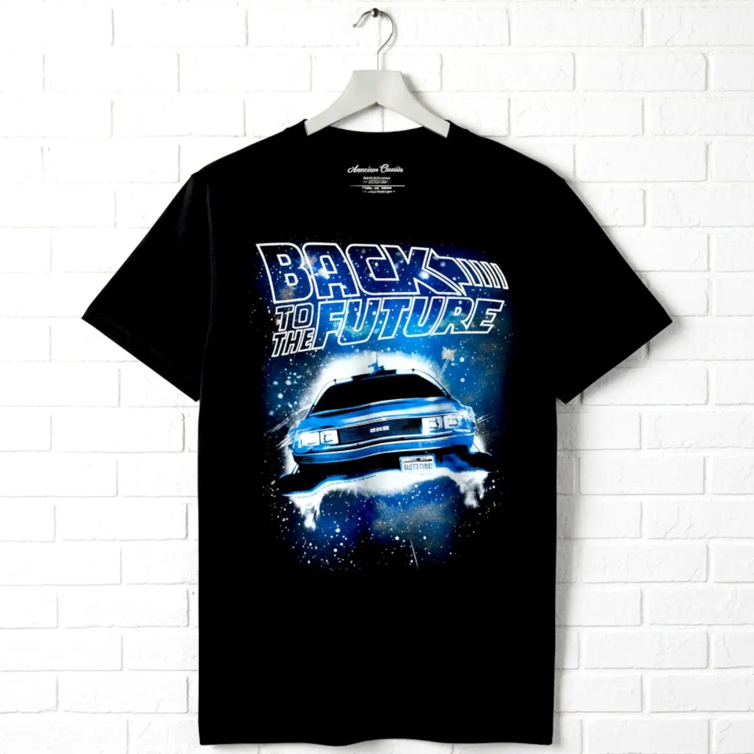 Back to The Future Galactic DeLorean Men s T Shirt Space Car Time Travel Stars XXXL