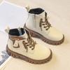 Boy's Winter Boots Fashionable Plush Warm and Casual High Top Cotton Boots Mid-Top Boots Fashion Black Boots