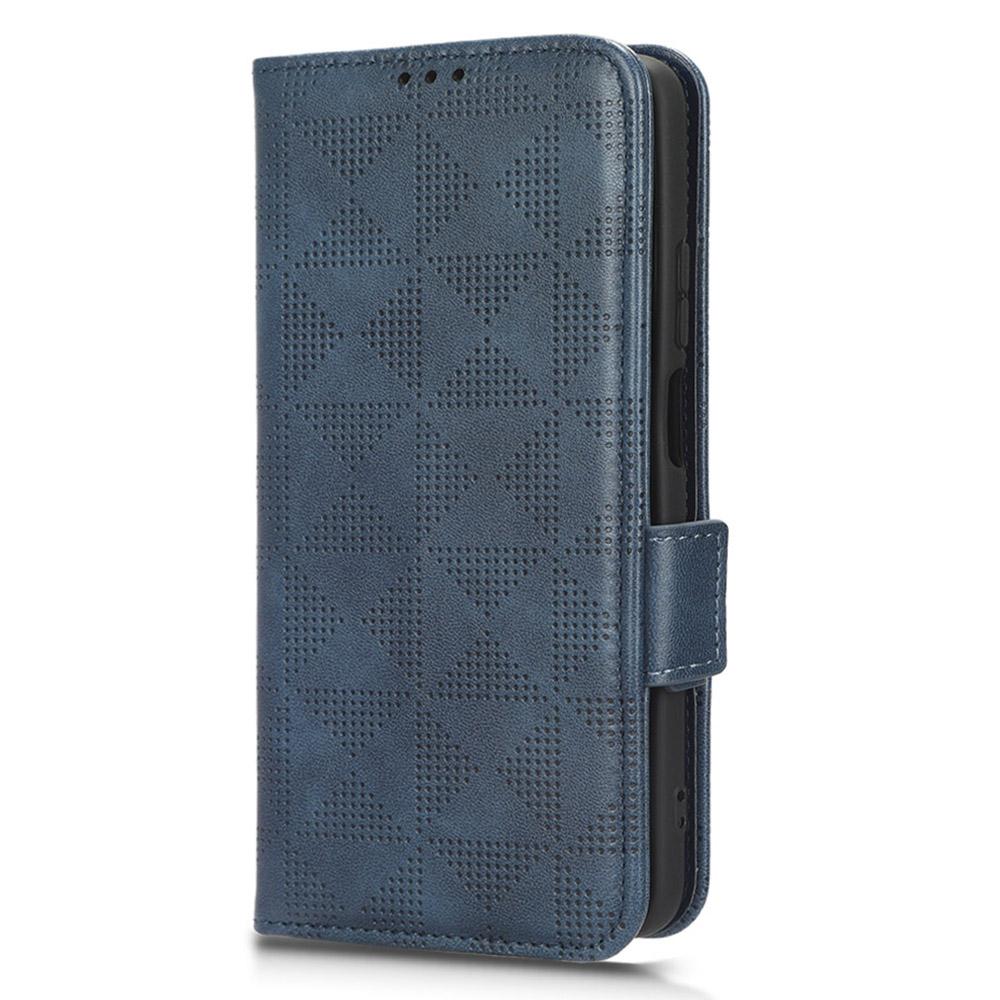 For Honor X7a 5G Wallet Stand Phone Shell Cover Imprinted Triangle Pattern Phone Case