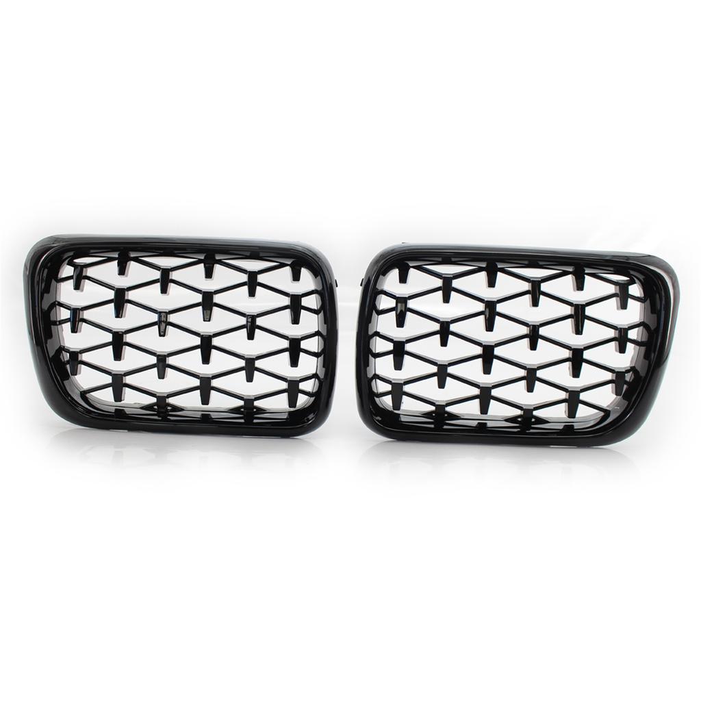 1 Pair Auto Front Kidney Bumper Grilles Diamond Star Style Grills For BMW E36 3 Series 318I 323I 328I M3 1997-1999 Car