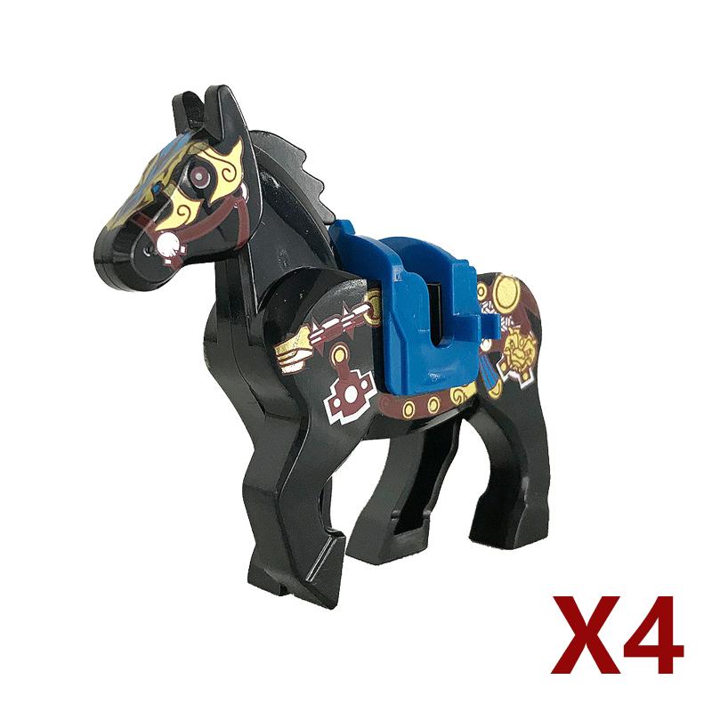 Medieval Soldier Figures Building Block War Horse Jungle Adventure Beast War Wolf Military Waffen Helmet  Armor Sets Blocks Toys