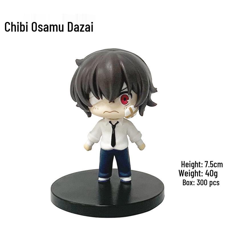 Bungo Stray Dogs Q Version Dazai Osamu & Nakahara Chuuya Hand-Painted Figurines for Desktop & Car Ornaments.