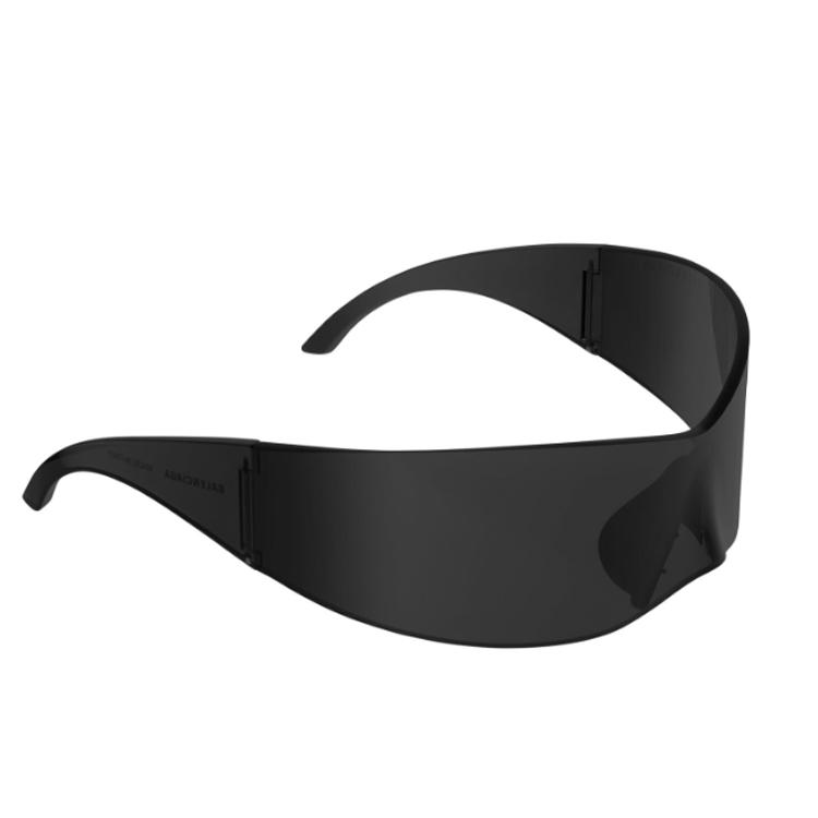 Balenciaga Solid Color Design Injection Molded Irregular Shape Sunglasses Men Sunglasses Black 768060T00031000