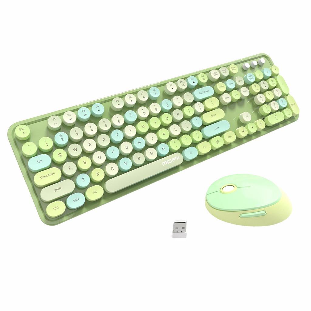 Ensemble clavier et souris sans fil rétro Mofi Sweet: Conception ergonomique, 104 touches, compatible avec plusieurs systèmes, idéal pour les jeux sur ordinateur portable