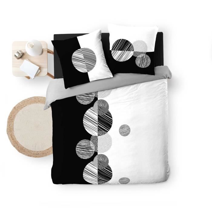 Housse De Couette + Taies - Boule De Stormi - 240 X 260 Cm - 100% Coton - Oeko-Tex® - Blanc