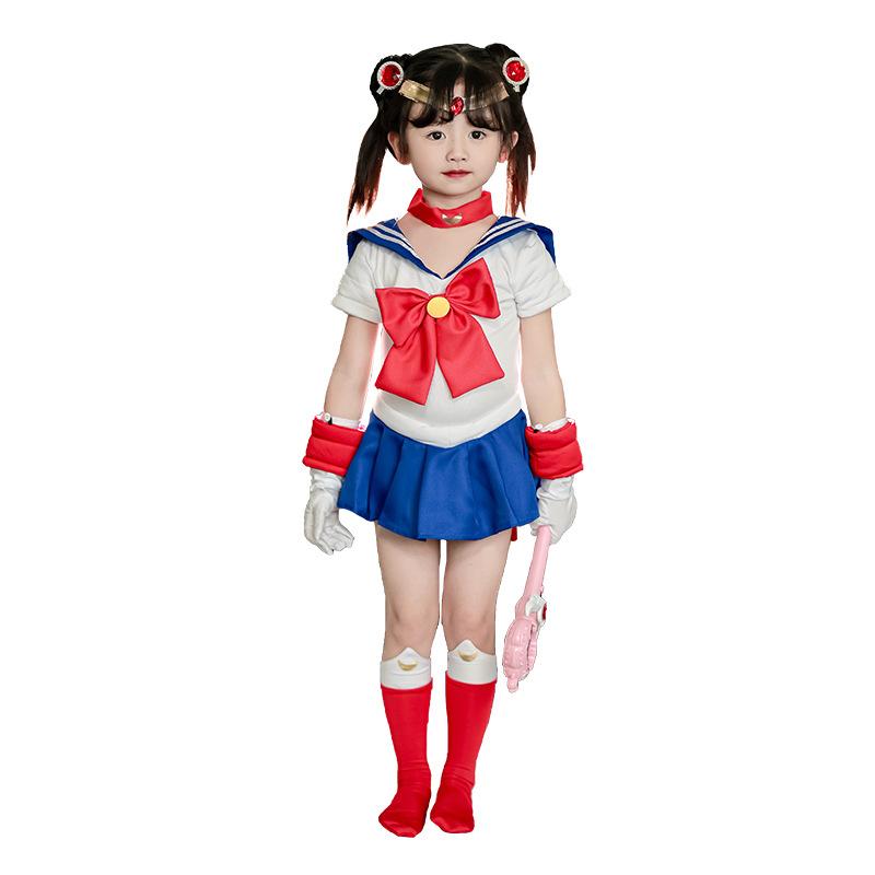 Halloween Children's Costume Water Ice Moon cos Girls Dress Sailor Moon Hare Sailor Costume Children's Clothing