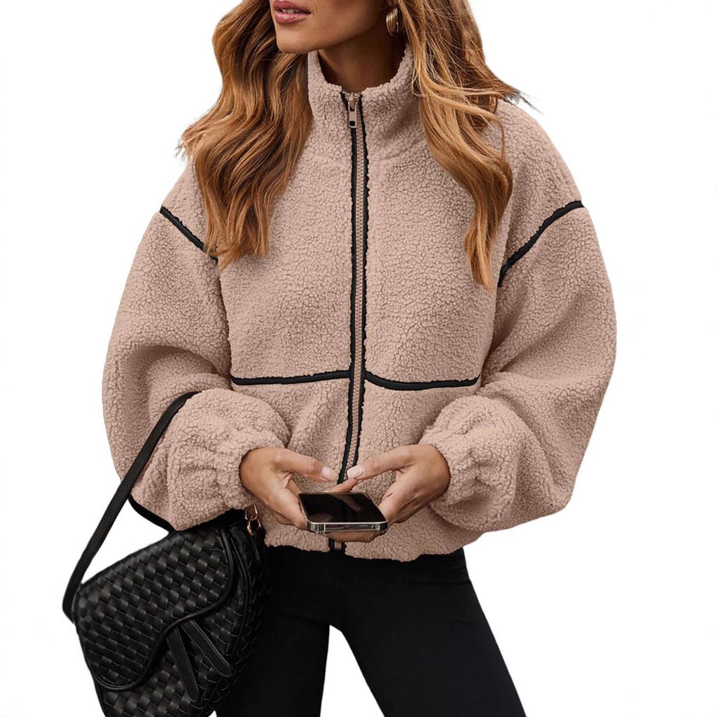Women's Faux Fur Collar Zip Front Padded Jacket