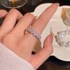 Korean Luxury Zircon Pearl Bow Ring - Vintage Niche Design, Women's Open Hand Jewelry