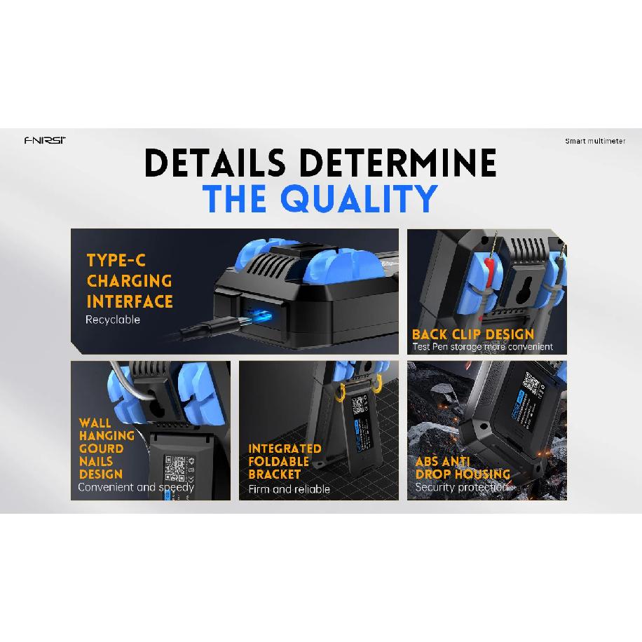 FNIRSI DMT-99 Digital DMM 9999 Counts Smart Professional Tester 1000V 10A True RMS Auto Range AC DC Ohm Hz Capacitance