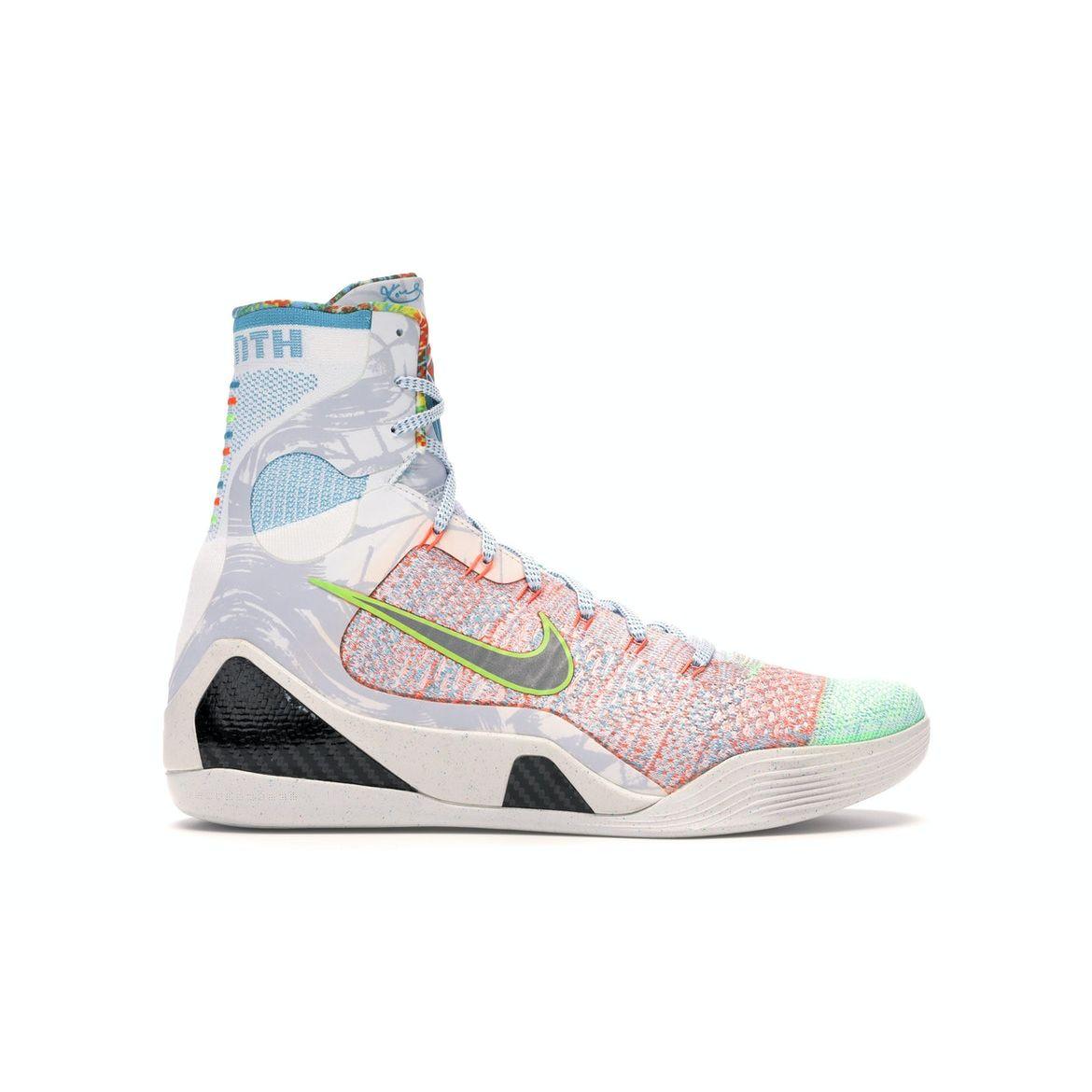 

Кроссовки унисекс Nike Kobe 9 Elite Premium What The Kobe серые, многоцветные, отражающие, серебристо-хлоровые, синие 678301-904