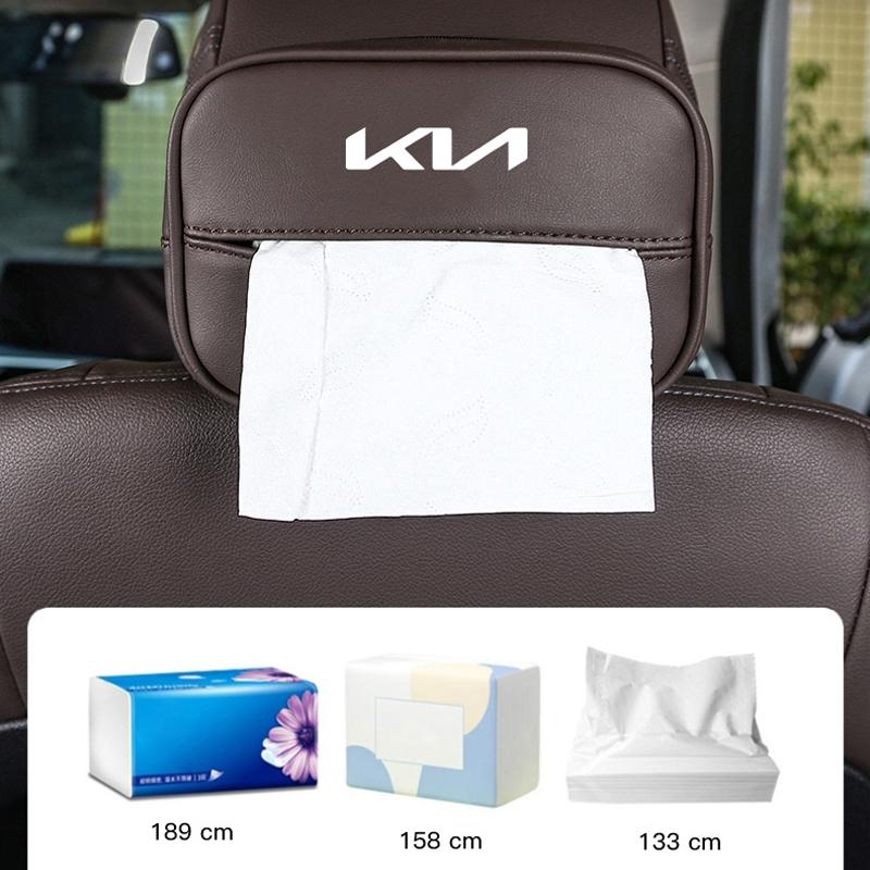 Car Tissue Box Auto Multi Functional Leather Kleenex Storage Bag For KIA Rio 4 Ev3 Ev6 Niro Stonic Sportage GT-Line Ceed Picanto Zqdtx40