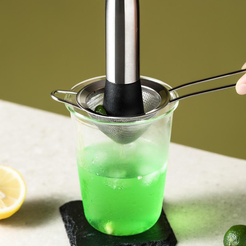 Stainless Steel Triangular Cocktail Strainer Ladle Conical Mesh Sieve.
