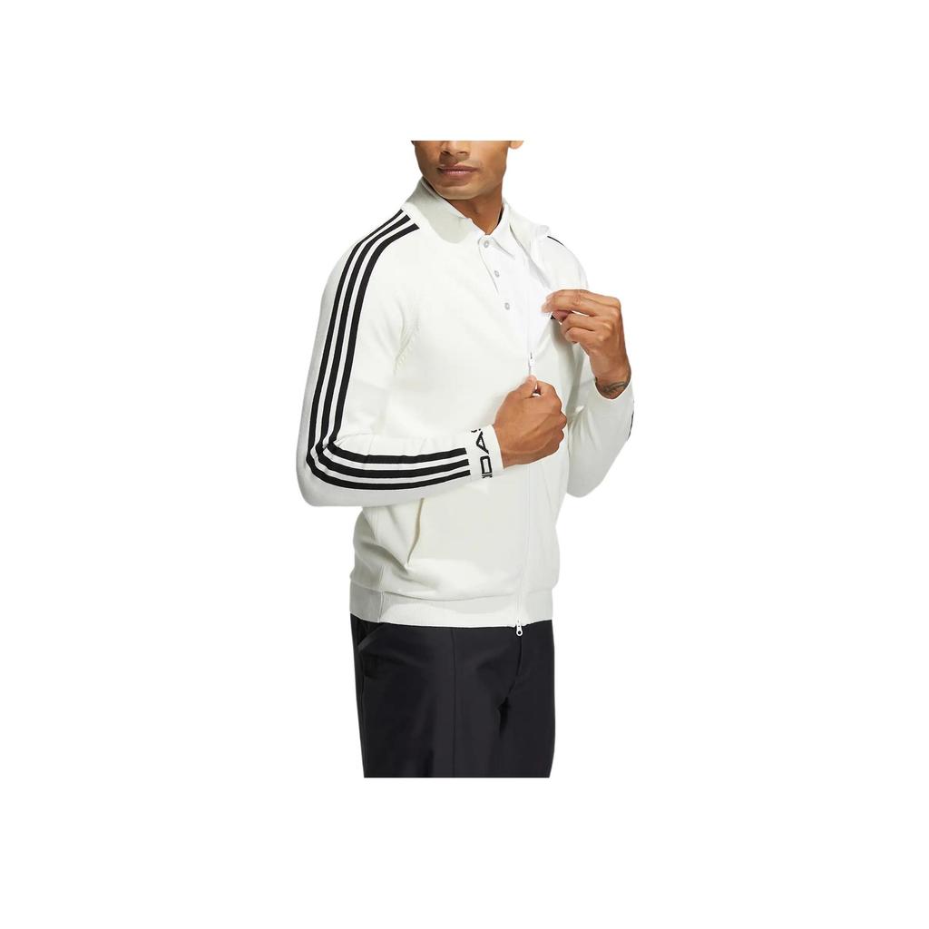 Adidas Stand Collar Logo Print Classic Three-Stripe Zip Jacket Men Jackets White HP1993