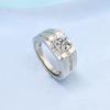 925 Sterling Silver Rings for Men Shining Crystal Adjustable Size Fashion Gifts Engagement Wedding High Quality Jewelry