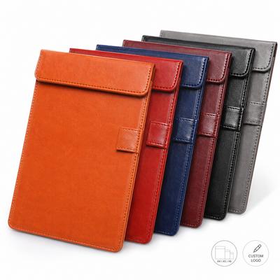 Fast Shipping A4 PU Leather Portfolio, A5 A6 Vintage Wax Folder with Flap and Pen Loop In Stock for Office Meeting Gift