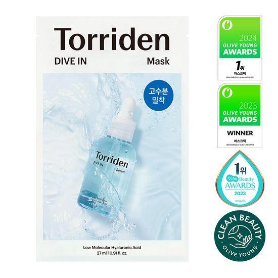 Toriden Mask Sheet 1 sheet, choose 1 of 3 options (hydration/soothing/brightening)