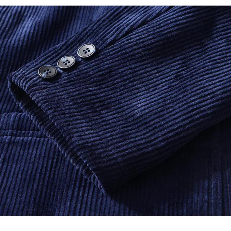 Warmer Mantel für Herbst und Winter für Herren, britische Anzüge und Blazer, Cord-Fleecejacke, einfarbig, einfacher Stil, dicke Jacken