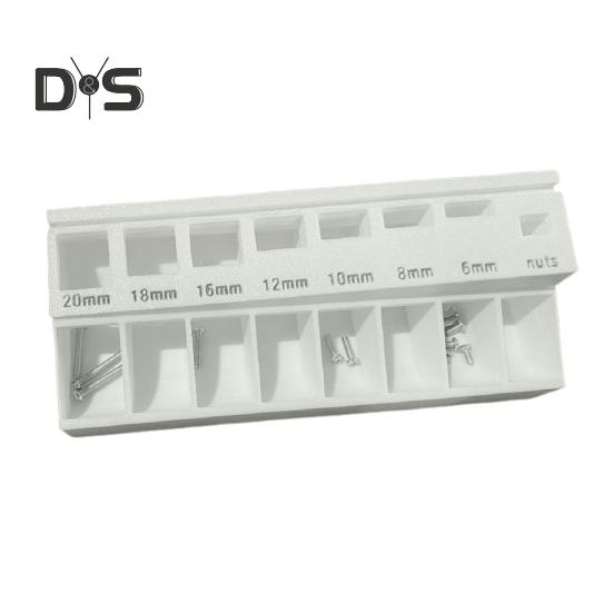 M3 Bolt Sorter Tray with 7 Measuring Slots Precision M3 Screw Bolt Length Sorting Box Heavy Duty Small Parts Screws Hardware Organizer